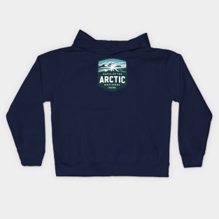 Gates of the Arctic National Park Landscape Emblem Kids Hoodie